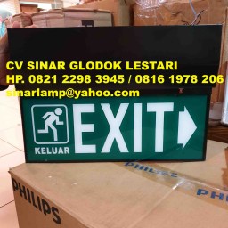 Lampu Emergency Exit Panah Orang Lari Keluar